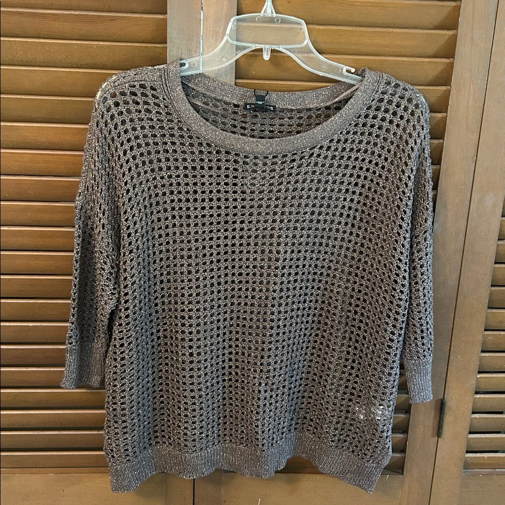 | NWT Express Dark Taupe Open-Knit Sweater